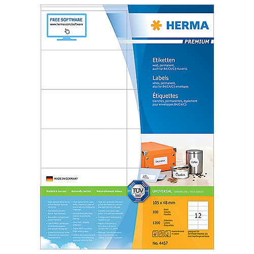 Etiketter Herma Premium 105x48 mm 1200/fp
