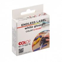 Etiketter på rulle Colop e-mark vita glossy 