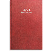 Kalender 2024 Dagbokskalender rött konstläder