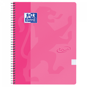Anteckningsbok Oxford Touch A4+ rutat rosa