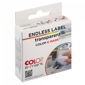Etiketter på rulle Colop e-mark transparenta