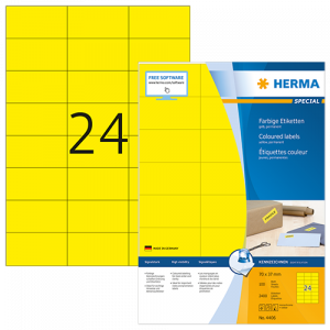 Etiketter Herma Special 70x37 mm gul 2400/fp
